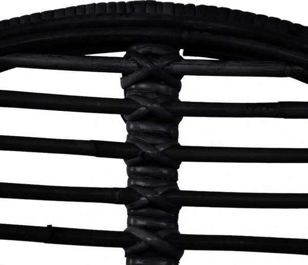 Rattan Étkezőszék - 6 db - Fekete - Koloniál Stílus