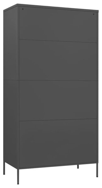 VidaXL Ruhásszekrény - Fekete Acél - 90x50x180 cm