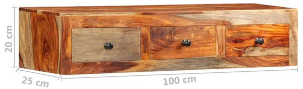 VidaXL tömör kelet-indiai rózsafa fali tálalóasztal 100 x 25 x 20 cm