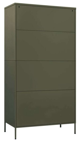 VidaXL Olívazöld Acél Ruhásszekrény - 90x50x180 cm