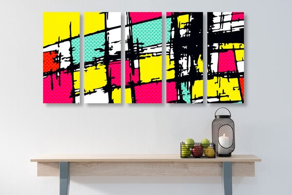 5-részes kép stílusos pop-art