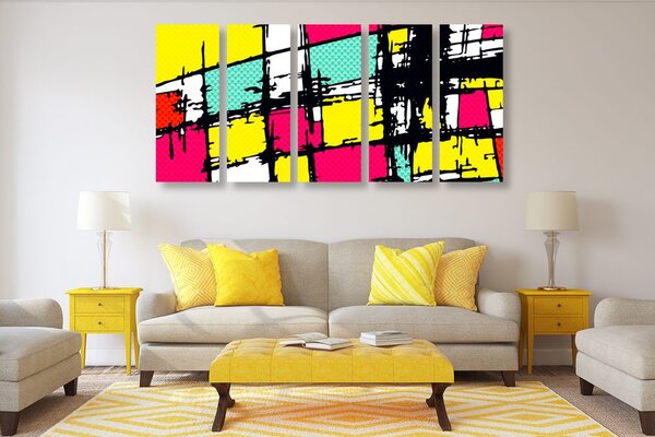 5-részes kép stílusos pop-art