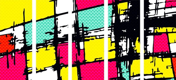 5-részes kép stílusos pop-art