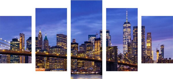 5 részes kép varázslatos híd Brooklynban