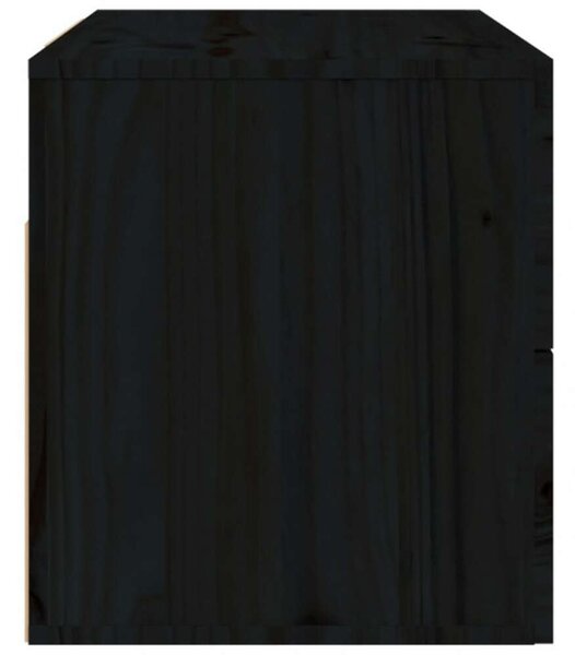 VIDAXL - 2 db Fekete Tömör Fenyőfa Falra Szerelhető Éjjeliszekrény - 50x36x40 cm