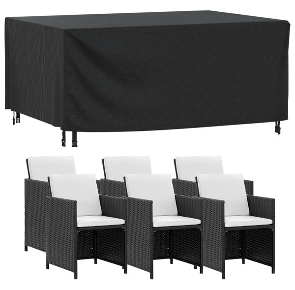 VidaXL 2 db fekete 420D vízálló kerti bútor huzat 172 x 113 x 73 cm
