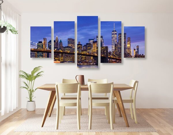 5 részes kép varázslatos híd Brooklynban