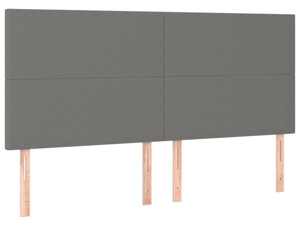 LED-es Ágy - Sötétszürke Szövet - 200x200 cm