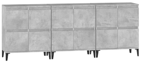 Modern Tálalószekrény Szett - Betonszürke - 3 db - 60x35x70 cm
