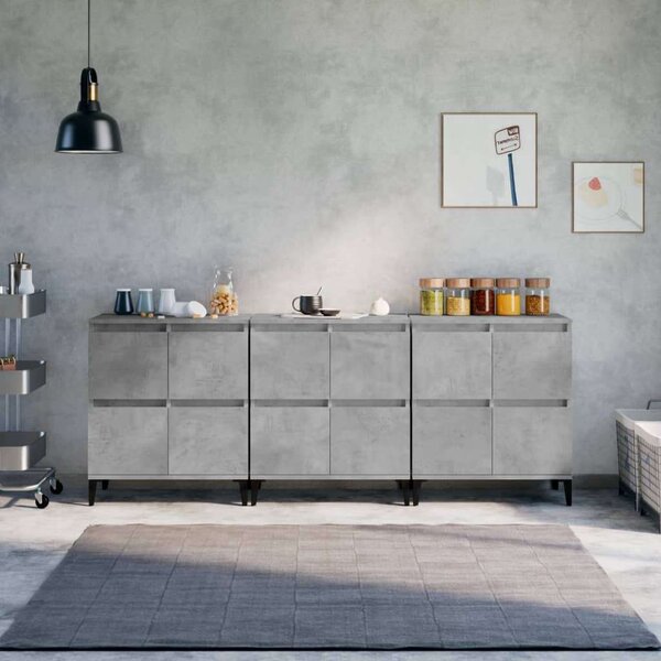 Modern Tálalószekrény Szett - Betonszürke - 3 db - 60x35x70 cm