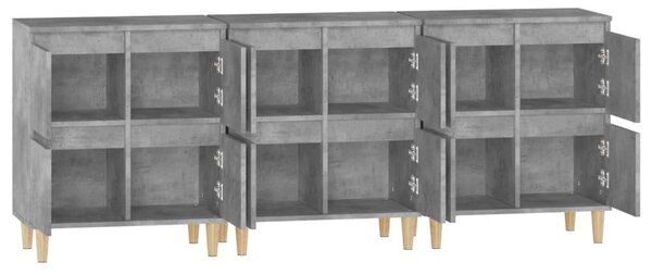 Modern Tálalószekrény Szett - Betonszürke - 3 db - 60x35x70 cm