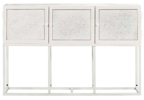 Mangófa Tálalószekrény - Rusztikus Ipari Stílus - 115x30x76 cm