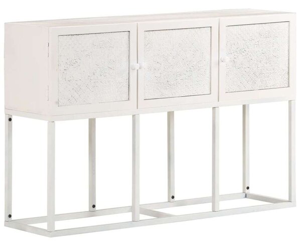 Mangófa Tálalószekrény - Rusztikus Ipari Stílus - 115x30x76 cm