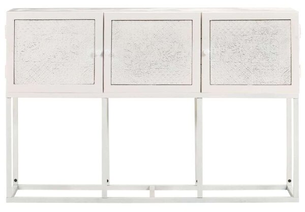 Mangófa Tálalószekrény - Rusztikus Ipari Stílus - 115x30x76 cm