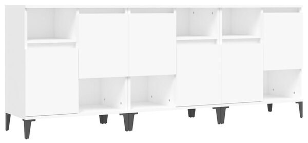 Modern Tálalószekrény Szett - 3 db Fehér - 60x35x70 cm