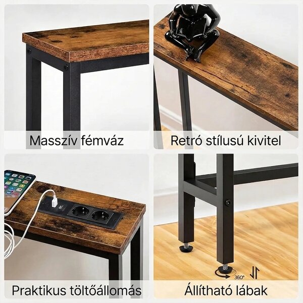 Sofadock™ Kanapé Mögötti Asztal Töltőállomással