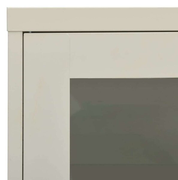 Acél Irodai Szekrény - Üvegajtó - 90x40x70 cm