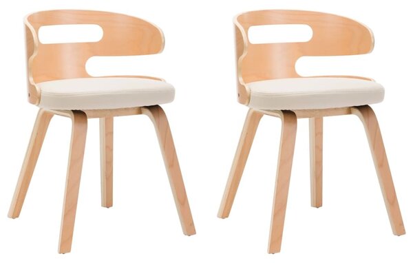 Modern Fa-Műbőr Étkezőszék Pár - Krémszínű