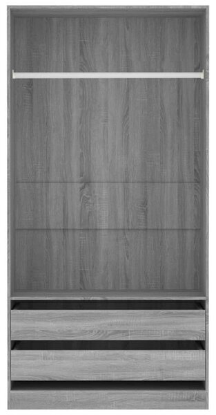 VidaXL szürke sonoma színű szerelt fa ruhásszekrény 100 x 50 x 200 cm