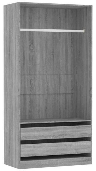 VidaXL szürke sonoma színű szerelt fa ruhásszekrény 100 x 50 x 200 cm