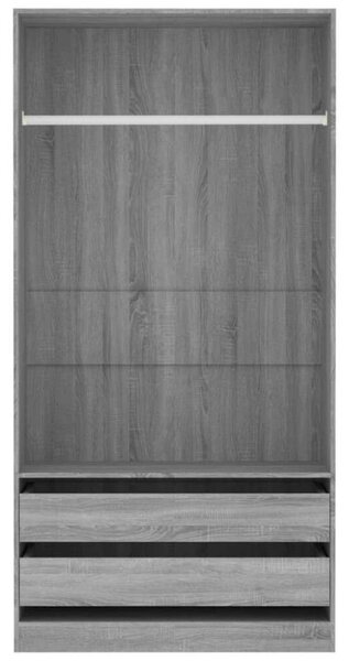VidaXL szürke sonoma színű szerelt fa ruhásszekrény 100 x 50 x 200 cm
