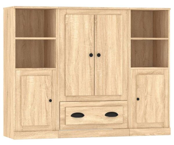 VidaXL Sonoma Tölgy Magasszekrény - 3 db - 132cm