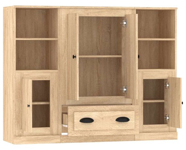 VidaXL Sonoma Tölgy Magasszekrény - 3 db - 132cm