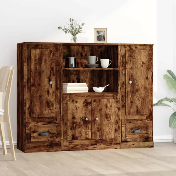 VidaXL Tölgyfa Magasszekrény - 3 db, 132x35.5x103.5cm