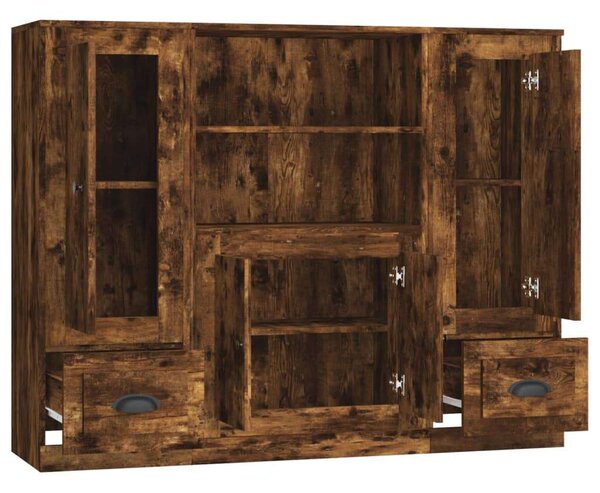 VidaXL Tölgyfa Magasszekrény - 3 db, 132x35.5x103.5cm
