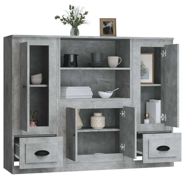 VidaXL Tárolószekrény - Beton Szürke - 132x35,5x103,5cm