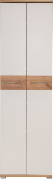 Fehér-natúr színű ruhásszekrény tölgyfa dekorral 59x199 cm Topix – Germania