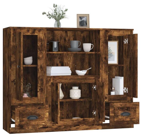 VidaXL Tölgyfa Magasszekrény - 3 db, 132x35.5x103.5cm