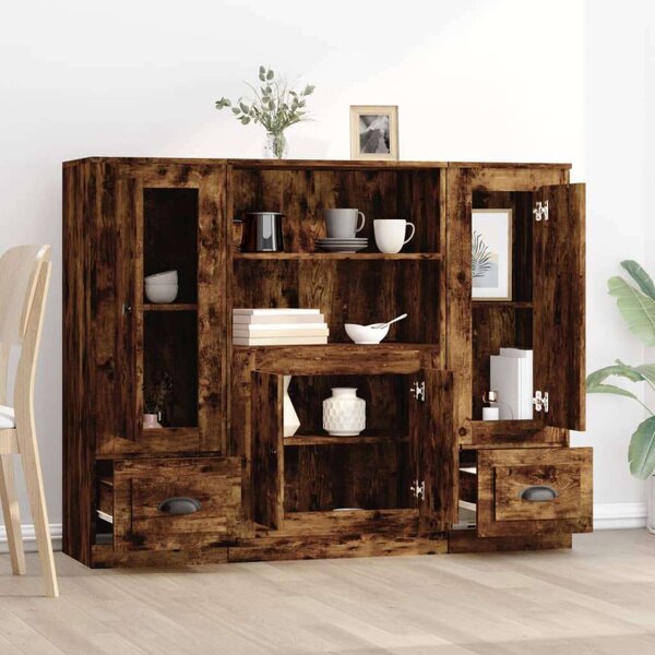 VidaXL Tölgyfa Magasszekrény - 3 db, 132x35.5x103.5cm
