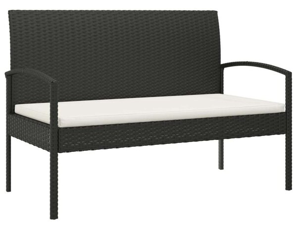 VidaXL fekete polyrattan kerti pad párnával 105 cm