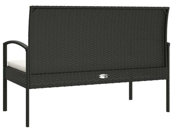 VidaXL fekete polyrattan kerti pad párnával 105 cm