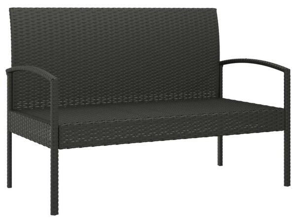 VidaXL fekete polyrattan kerti pad párnával 105 cm