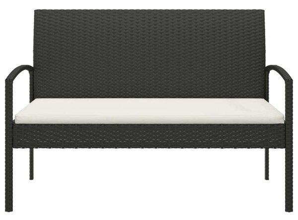 VidaXL fekete polyrattan kerti pad párnával 105 cm