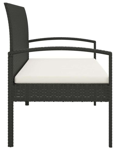 VidaXL fekete polyrattan kerti pad párnával 105 cm