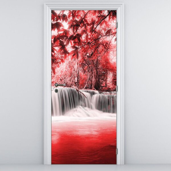 Fotótapéta ajtóra - Piros vízesés (95x205cm)
