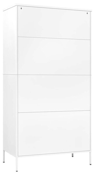 VidaXL Fém Ruhásszekrény - Fehér - 90x50x180 cm