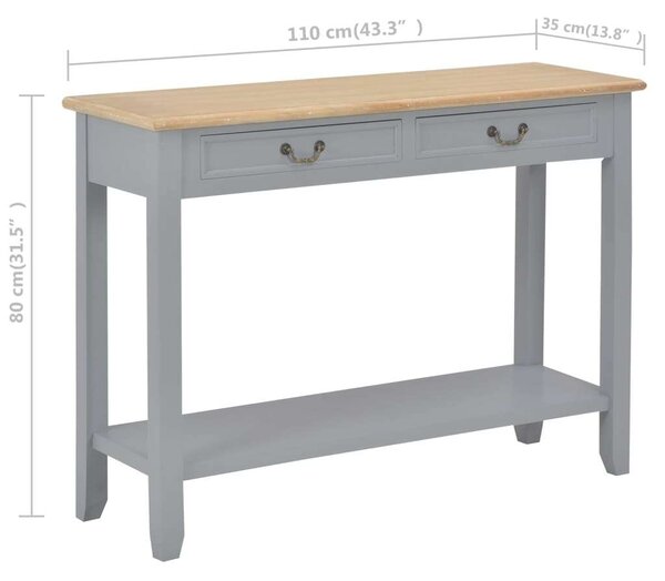 VidaXL szürke fa tálalóasztal 110 x 35 x 80 cm