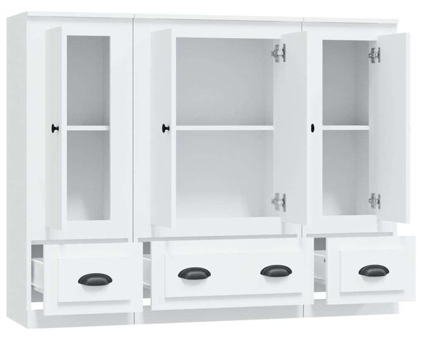 VidaXL Háromrészes Magas Szekrény - Fehér Fa - 132x35.5x103.5cm
