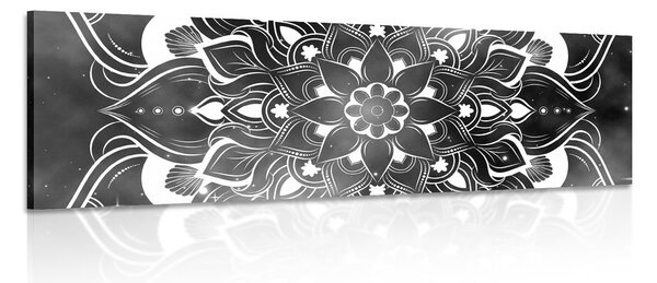 Kép modern Mandala keleti mintával fekete fehérben