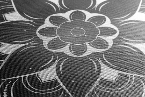 Kép modern Mandala keleti mintával fekete fehérben