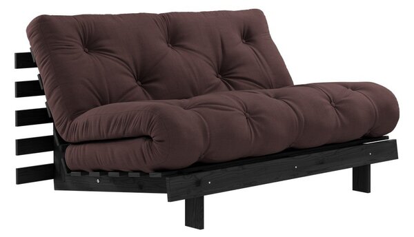 Sötétbarna kinyitható kanapé 140 cm Roots Black Night – Karup Design