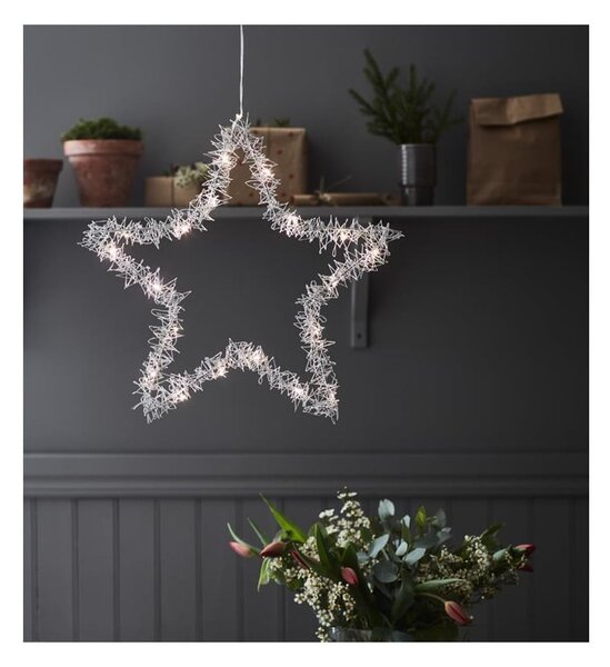 Ezüstszínű fénydekoráció karácsonyi mintával ø 46 cm Tangle – Markslöjd