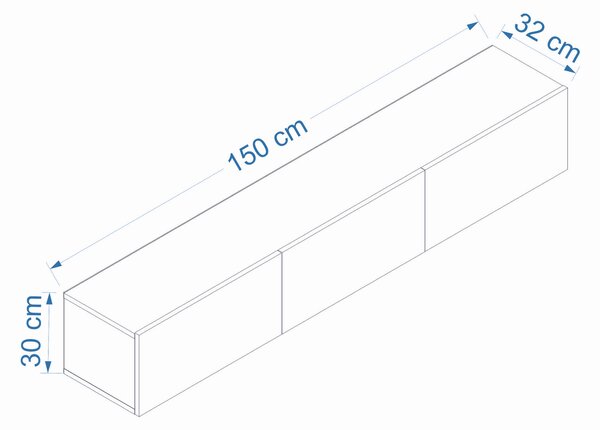TV asztal NEXIRA 150 cm, fehér
