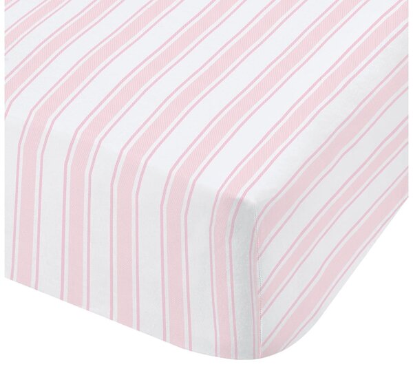 Check And Stripe rózsaszín-fehér pamut ágyneműhuzat, 135 x 190 cm - Bianca