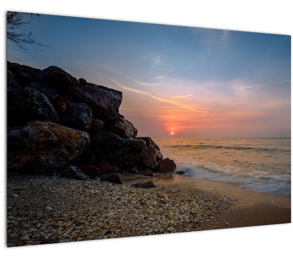 A tengerparton található naplemente képe (90x60 cm)