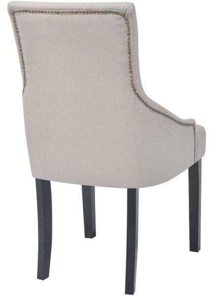 Elegáns Szövet Étkezőszék - Szürke Krém - 4 db